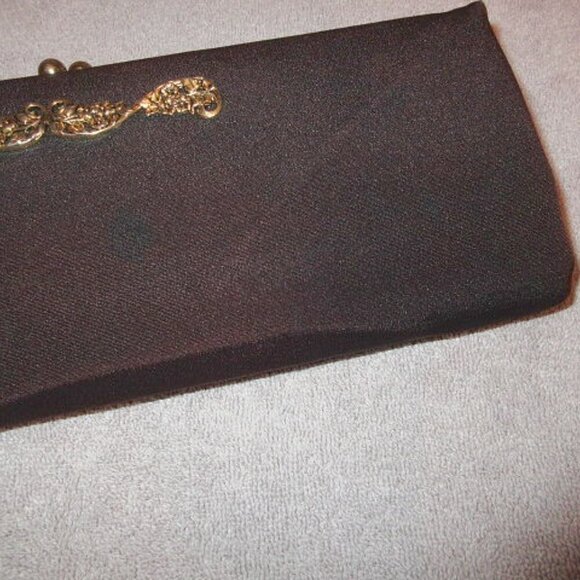Vintage Baguette Clutch Purse Kisslock Filigree Chain Strap Old Money Regency - Picture 3 of 11